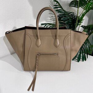Celine Olive Grey Medium Phantom Luggage Tote